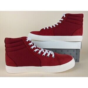 Sun + Stone Jett High Top Sneakers Mens 8.5 M Red Canvas Casual Shoes NWB